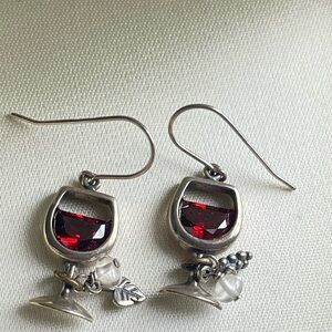 Silpada Sterling Silver Wine Glass Earrings